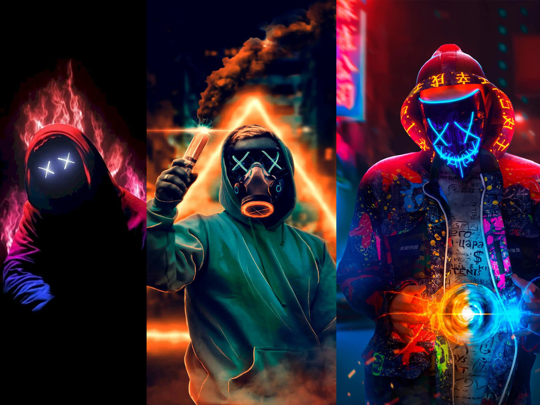 HD neon mask man wallpapers | Peakpx